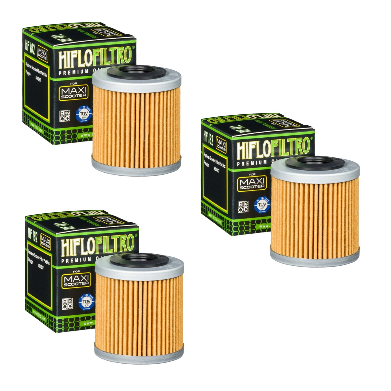 3x HIFLO HF182 Ölfilter für Piaggio Beverly 350 ie 2012-2020 Beverly MP3 400 ie
