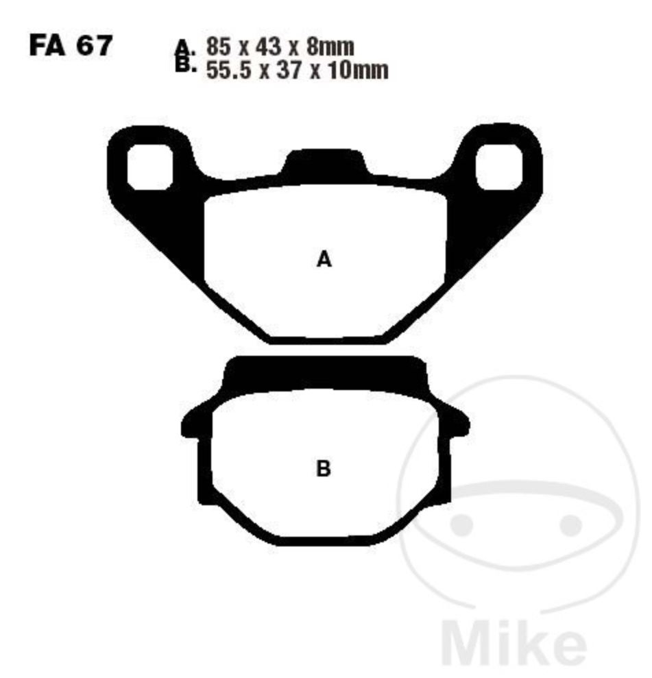 EBC Bremsbeläge FA067 für Kawasaki KMX 125 BJ KLR Z KX 250 GPZ 305 Z KX 500 GT