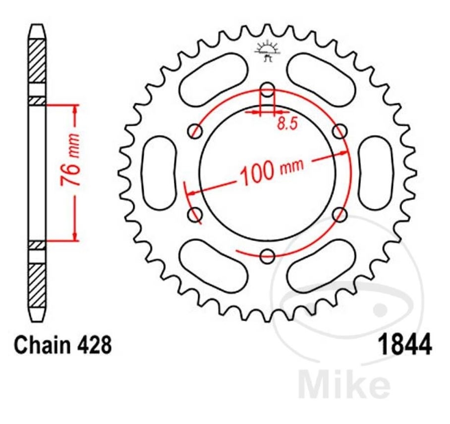 DID 428VX X-Ring Kettensatz verstärkt für Yamaha MT 125 YZF-R 125, 14-48-132