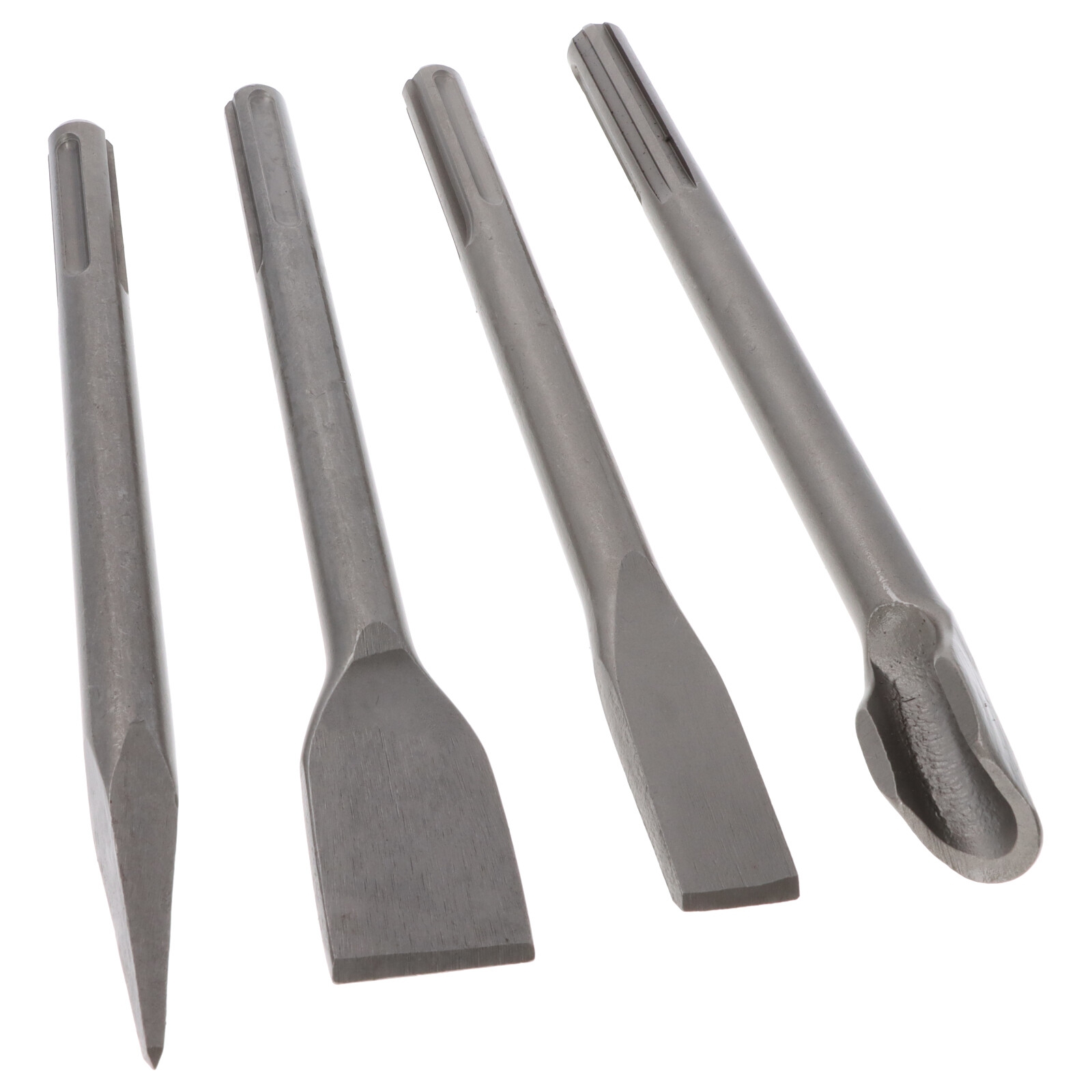 4-teiliges SDS-Max Meißelset 250 mm Spitzmeißel Breitmeißel Hohlmeißel Flachmeißel