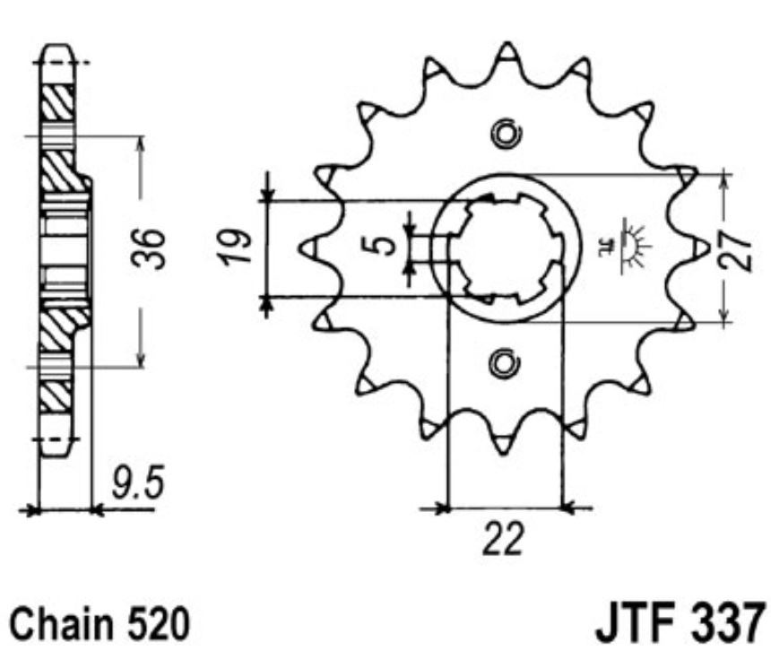 JT Ritzel 15Z Teilung 520 JT Sprockets JTF337.15