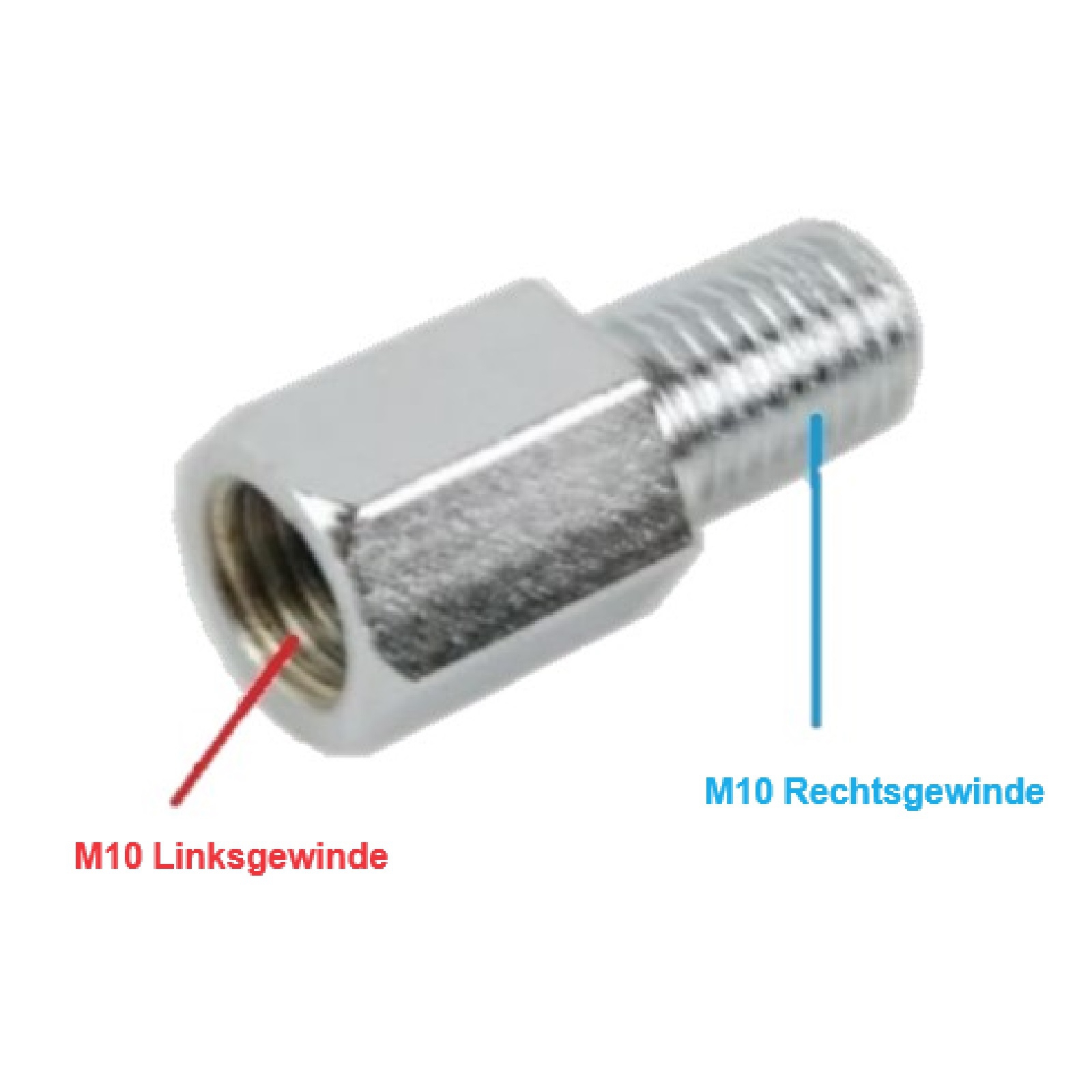 Spiegeladapter M10 Spiegel-Linksgewinde auf M10 Lenker Rechtsgewinde
