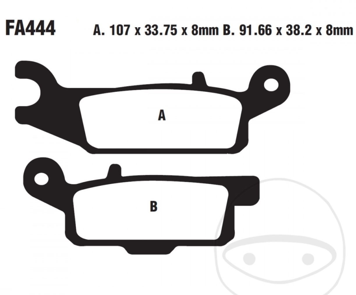 EBC FA444R Sintermetall Bremsbeläge vorne rechts für Yamaha Grizzly EPS YFM 700 Kodiak