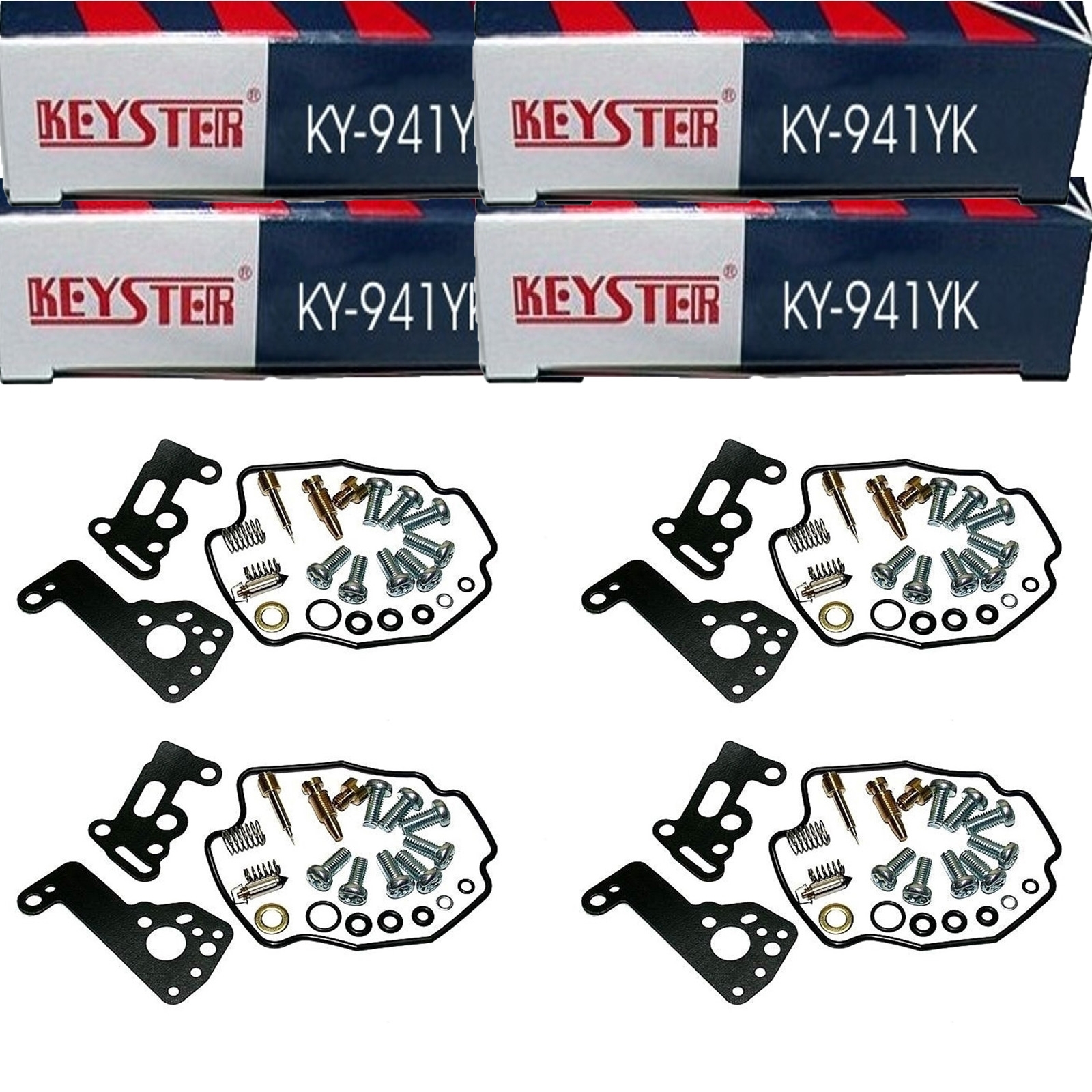 4x Keyster K-941YK Vergaser Reparatursatz für Yamaha VMX 1200 VMX 12 XV535 XVZ1300 XVZ1200