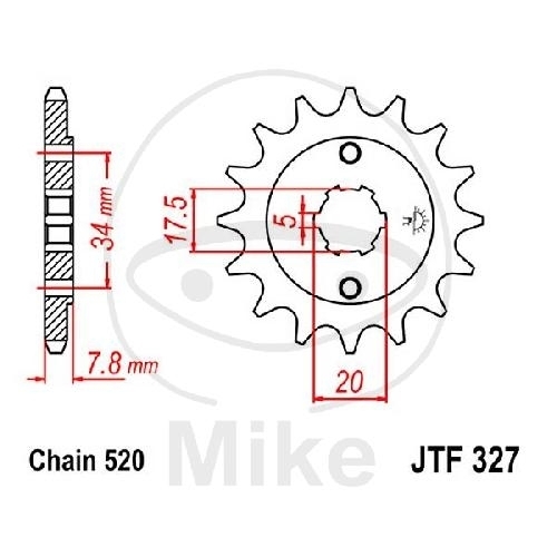 JT Ritzel 15Z Teilung 520 für Honda XL 125 V Varadero JC32 VT125C CRF150F 230F