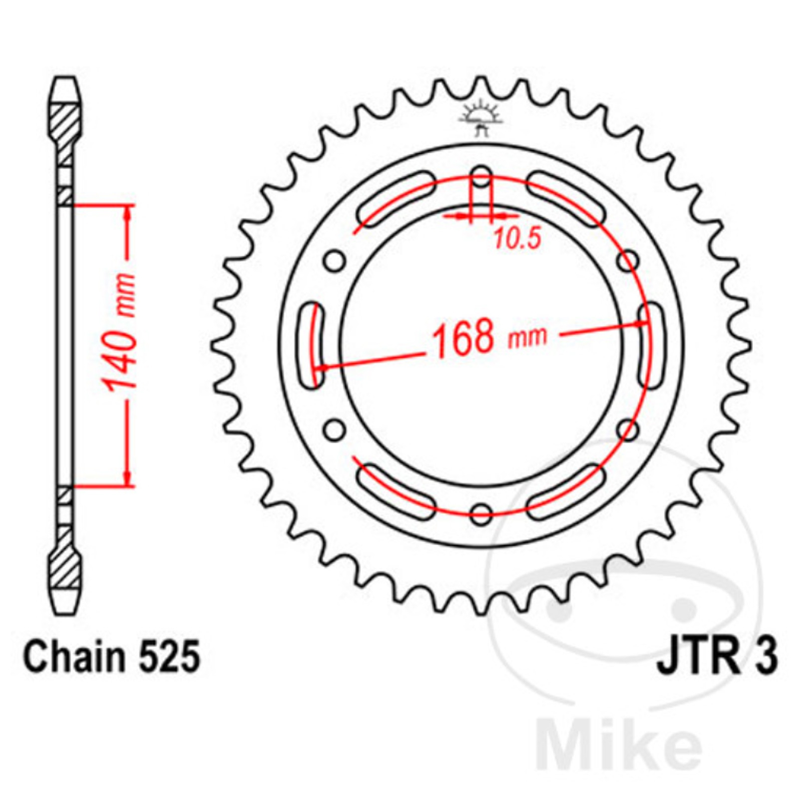 JT JTR3.41 Kettenrad für BMW F650 2009-12 F700 2013-17 F800 2008-19 41Z Teilung 525