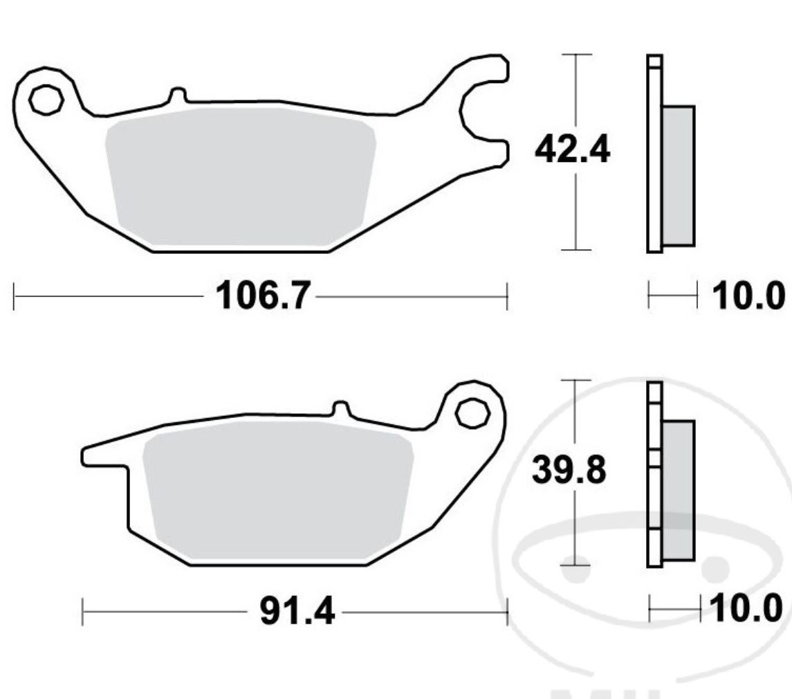 TRW MCB883 Bremsbeläge hinten für Yamaha Tricity MW125 2014-16 MW125 A ABS 2015-16