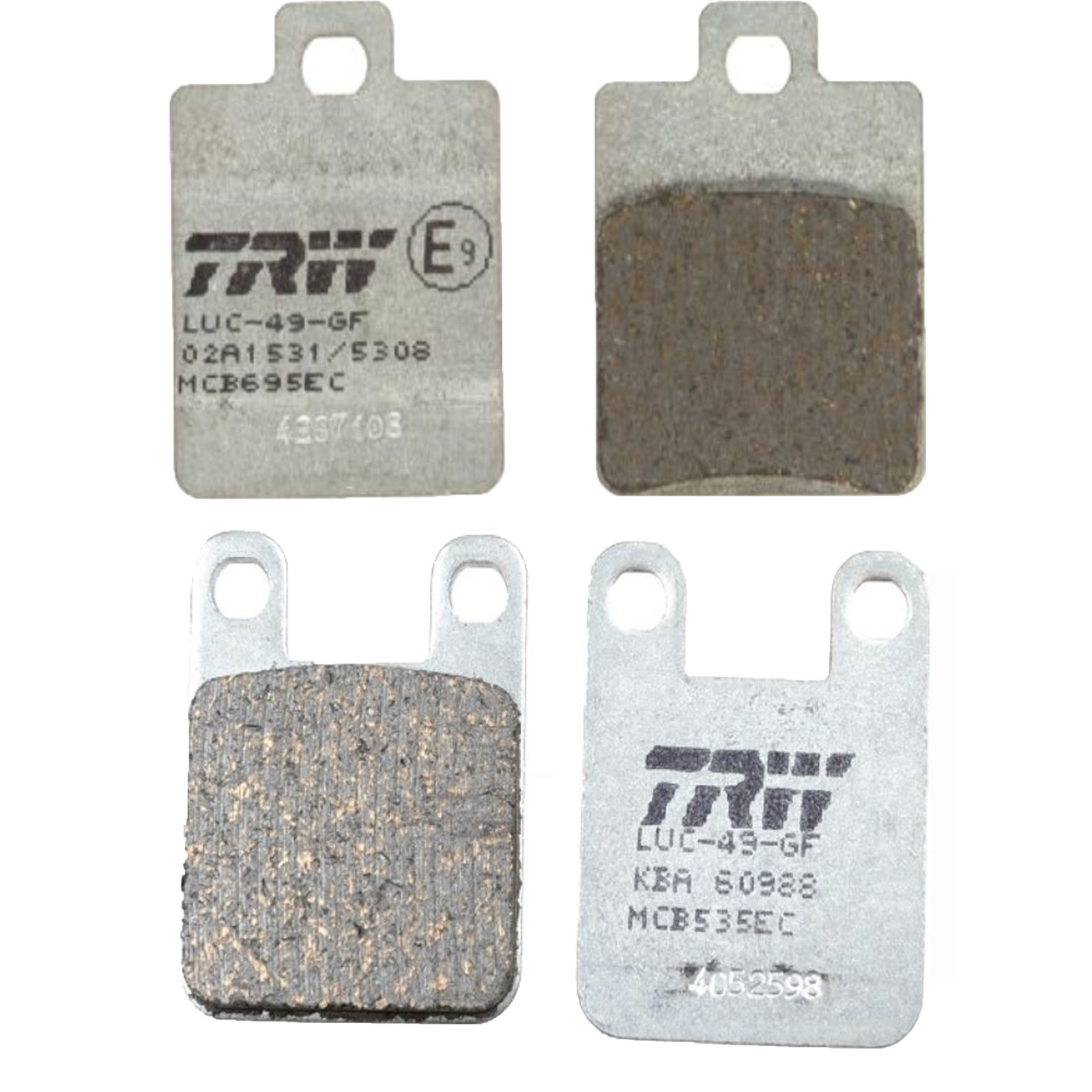 TRW Bremsbelagsatz für Peugeot 2T Speedfight 1 1999-00 Speedfight 2 LC 2001-09 AC 2008-09 vorne+hinten