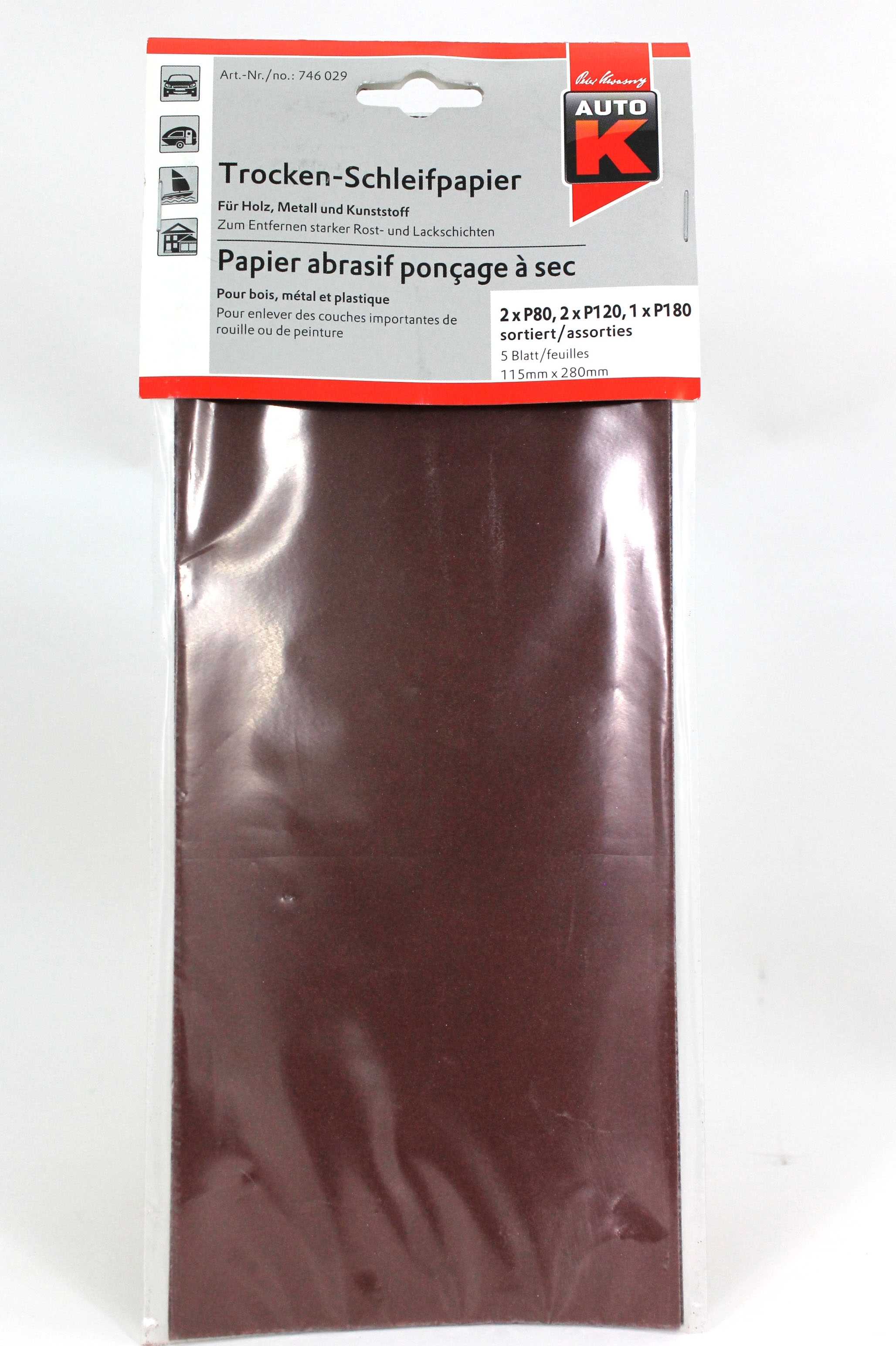 Kwasny Auto K Trocken-Schleifpapier Set P80/P120/P180