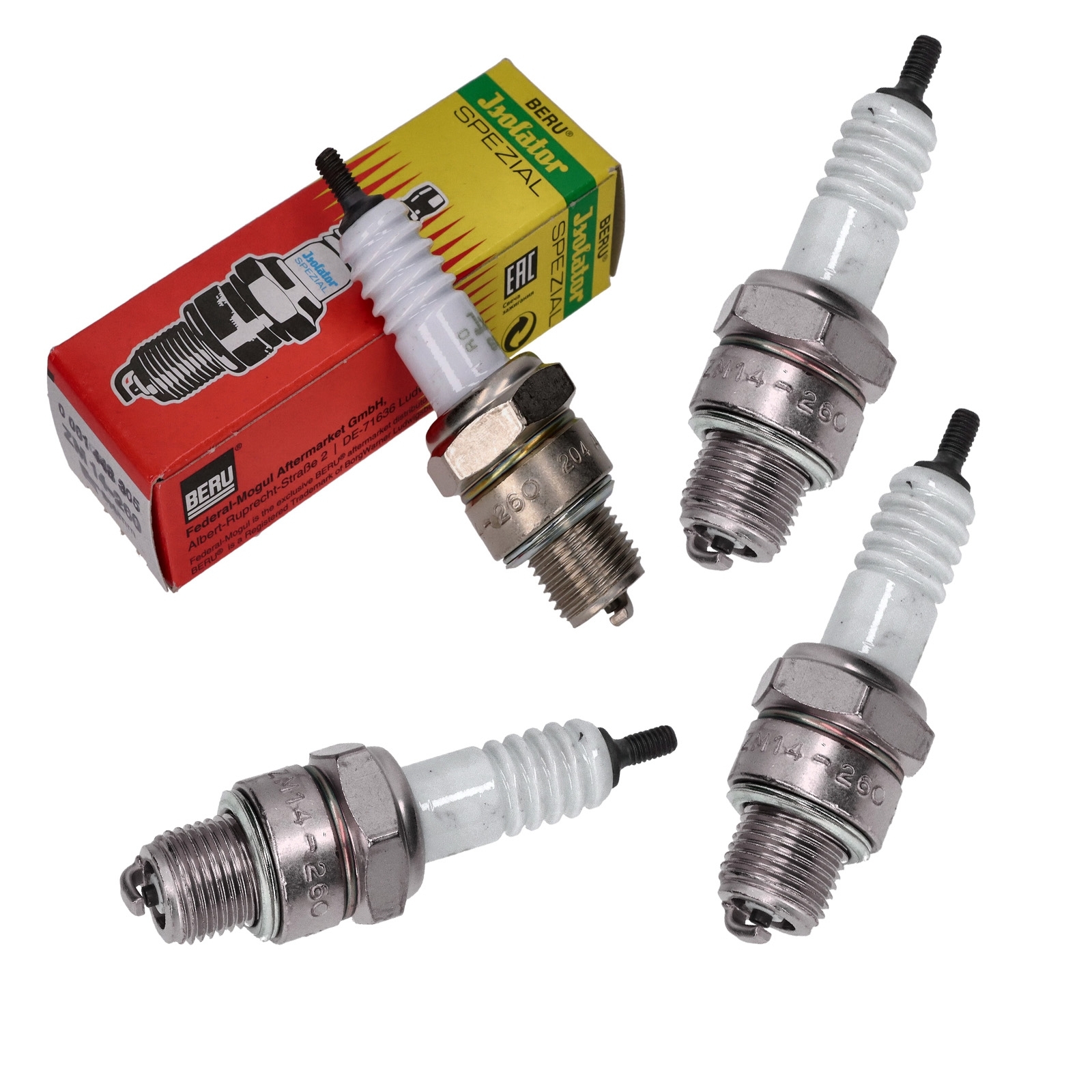 4x Isolator 260 ZM14-260 Zündkerze für Simson S50 S51 S70 Schwalbe Sperber Star Trabant 500 601