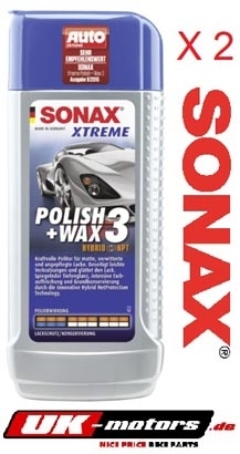 2 X SONAX XTREME Polish+Wax 3 Hybrid NPT à 250 ml 202100