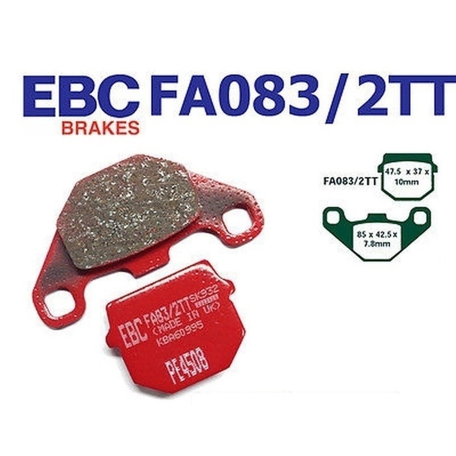 EBC Bremsbeläge FA083/2TT für Honda MB MCX TGB Bullet 25 50 80 S RS