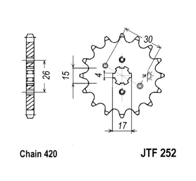 JT Ritzel 17 Zähne  Teilung 420  / 252.17 JT Sprockets