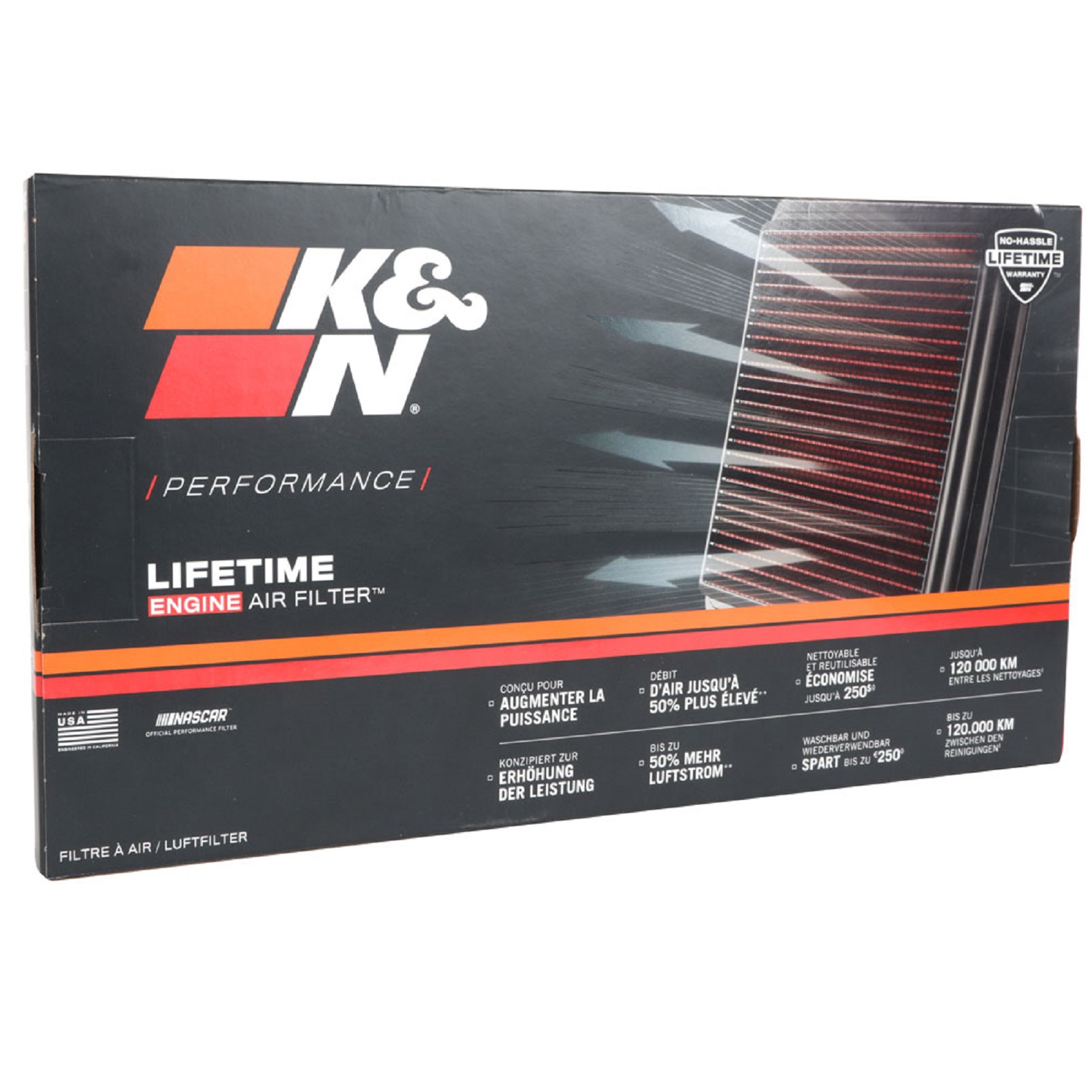 K&N Tauschluftfilter für Jeep Wrangler Gladiator 2.0 2.2 3.6 2018-2022