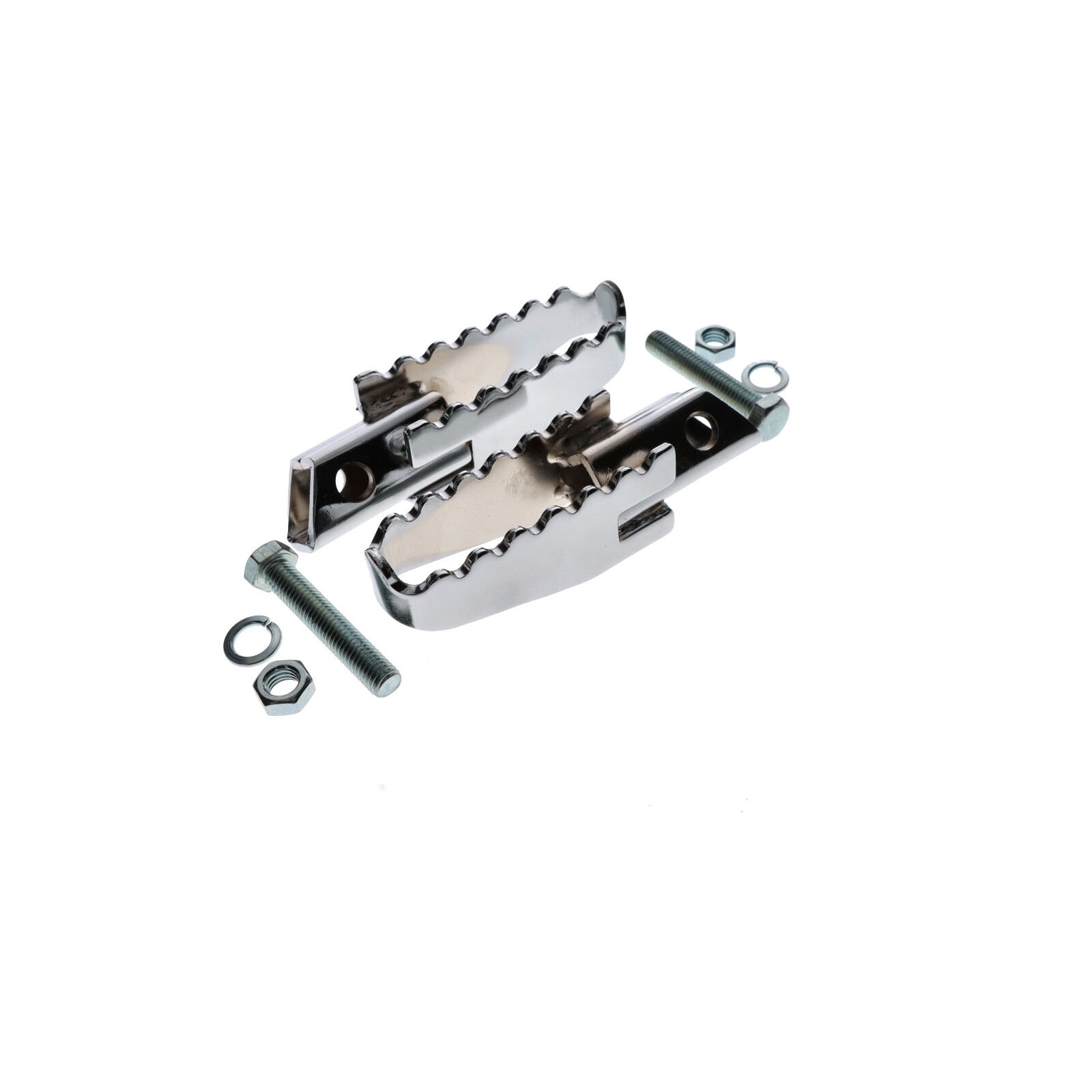 Fußrasten Satz Metall Krallenrasten chrom für Motorrad Cross Offroad Enduro Motocross