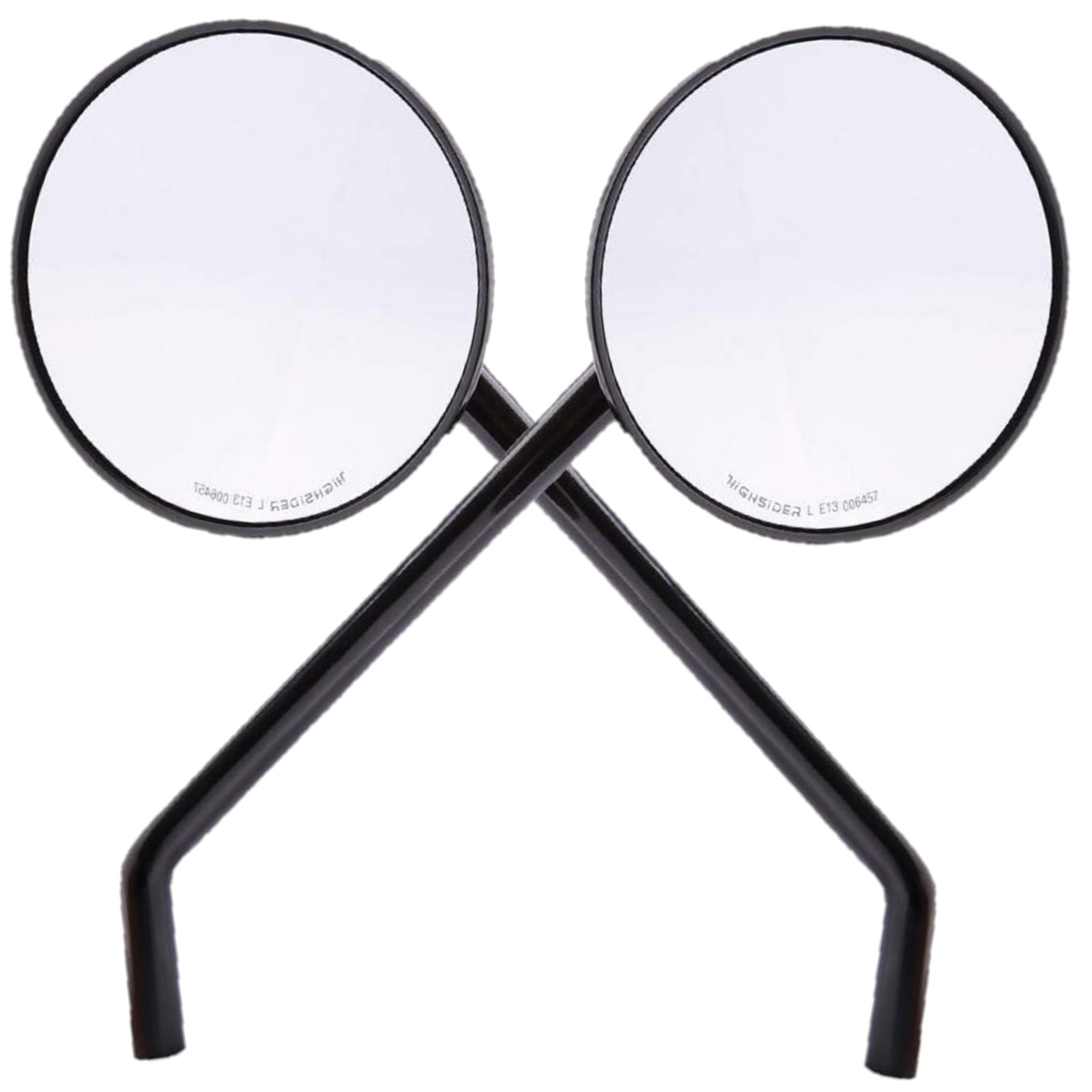 Spiegelpaar universell für viele Fahrzeuge aus Aluminium in schwarz mit M10 Gewinde Beidseitig montierbar