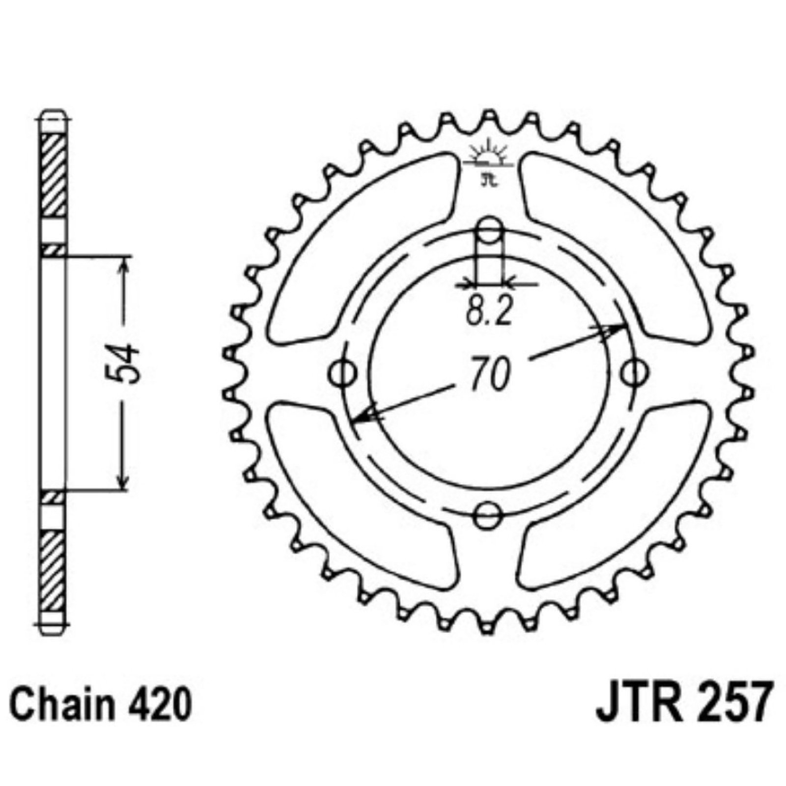 JT Kettenrad 40 Zähne Teilung 420 / JTR257.40 JT Sprockets