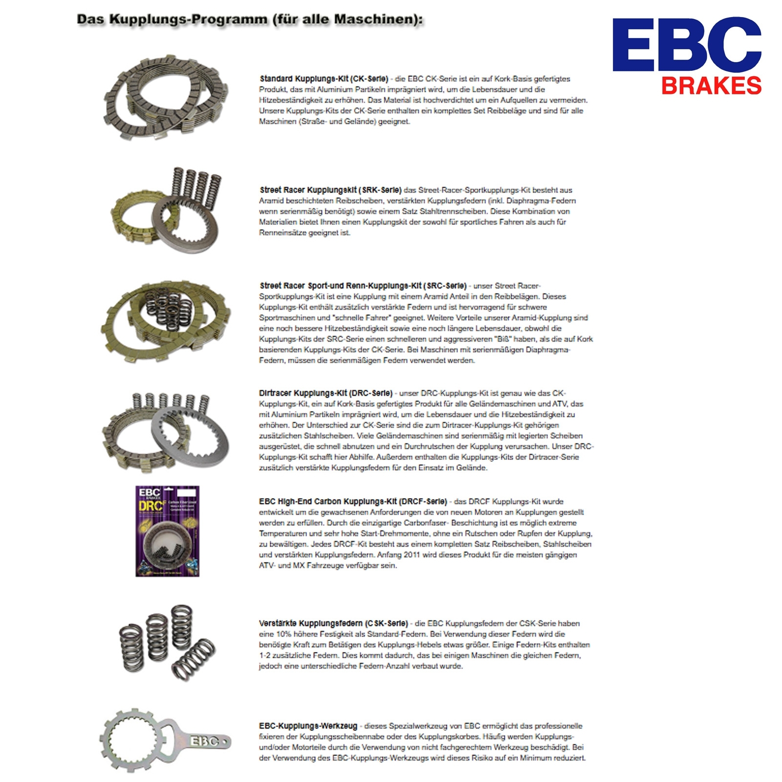 EBC SRK068 Kupplung für Suzuki TL1000S 99-00 TL1000R 98-99 Reparatursatz verstärkt