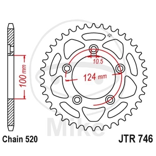 JT Kettenrad 44Z Teilung 520 JTR746.44
