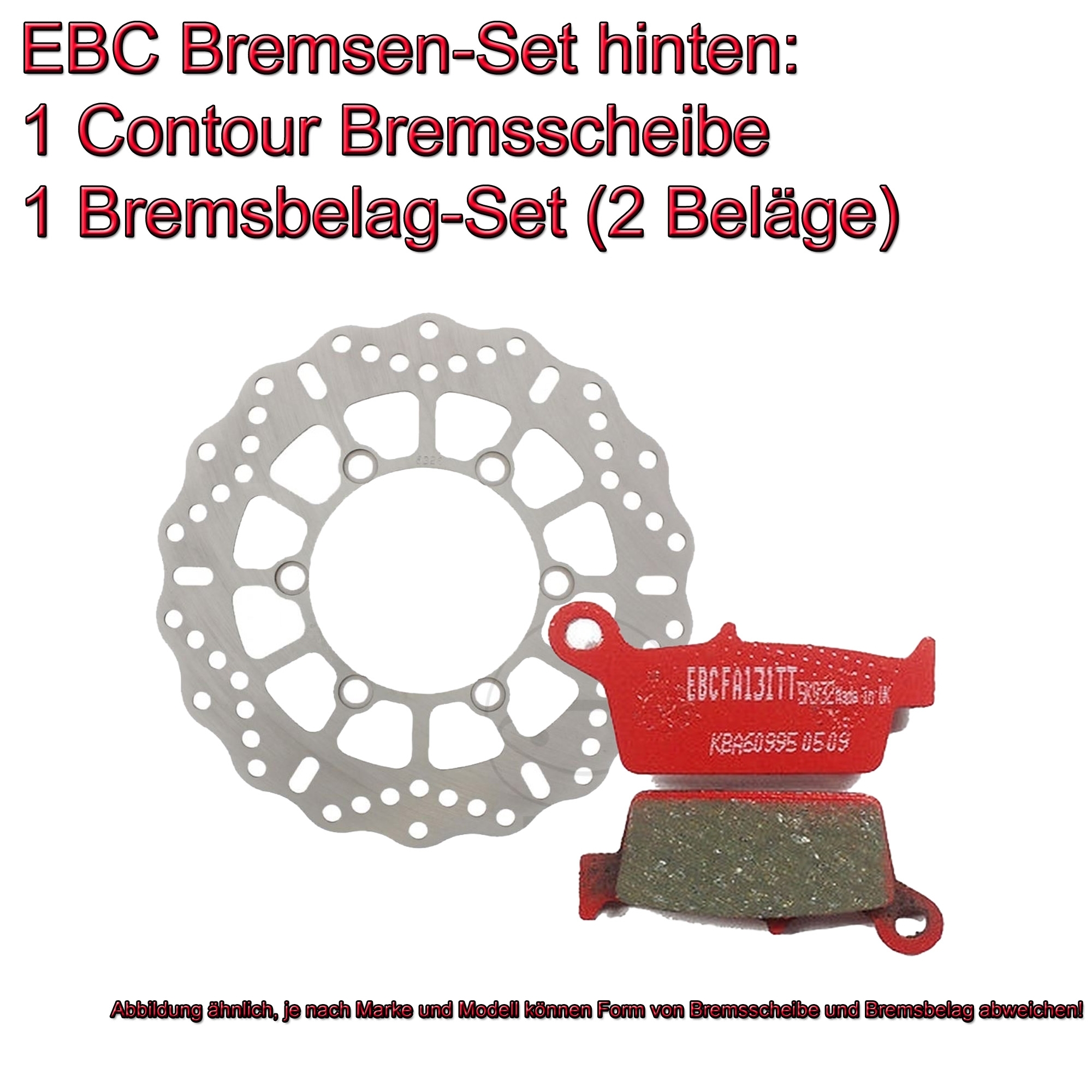 EBC Bremsen-Set hinten Bremsscheibe MD6326C & Bremsklötze FA131TT