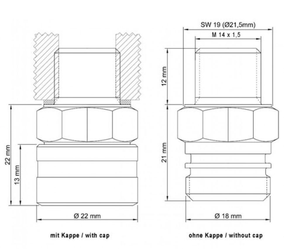 SB-210211-S-NA stahlbus Ölablassschraube mit Ventil M14x1.5x12mm Komplettset mit 40cm Schlauch