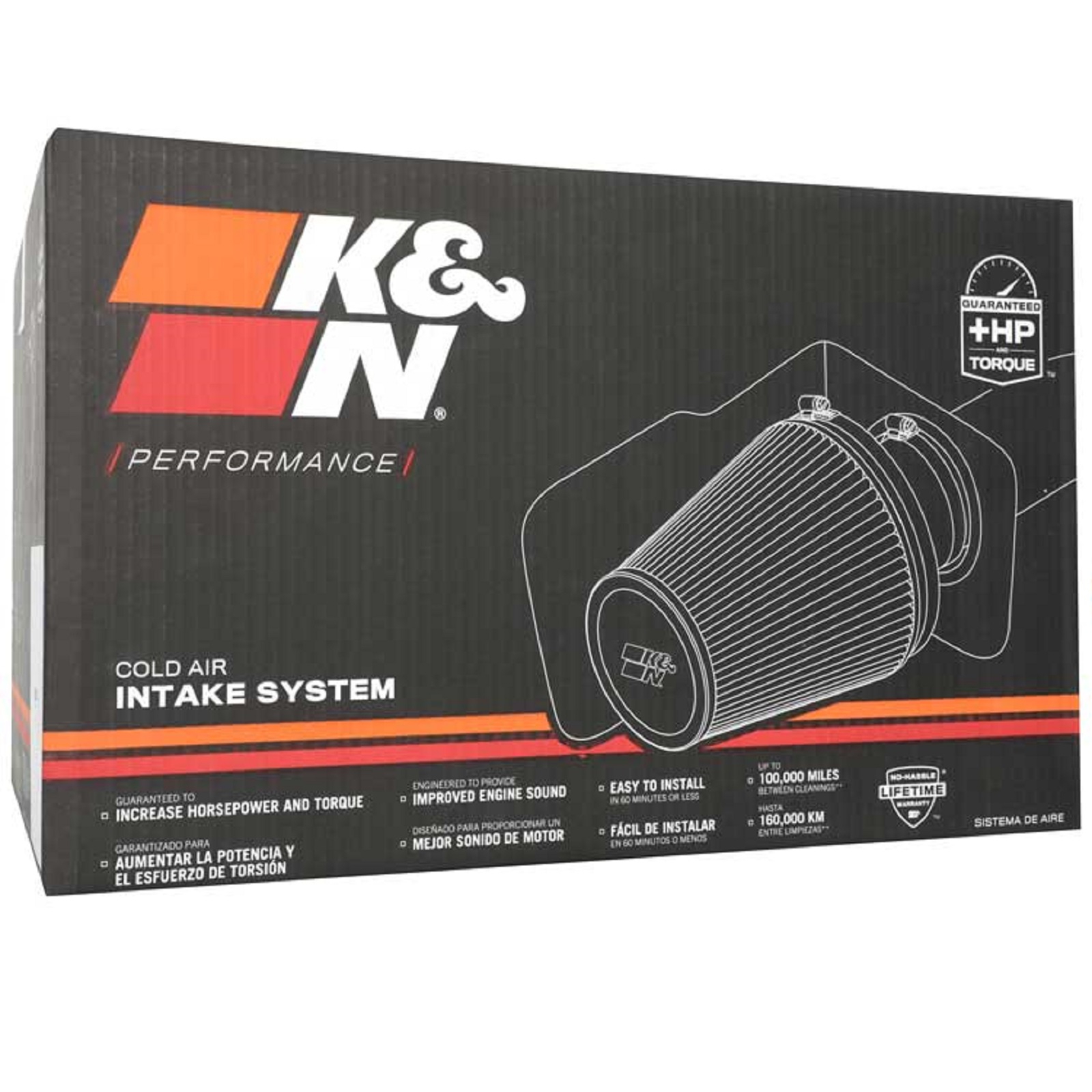 K&N Einlassfilter Performancekit für Ford Mustang GT 5.0 V8 2018-2023