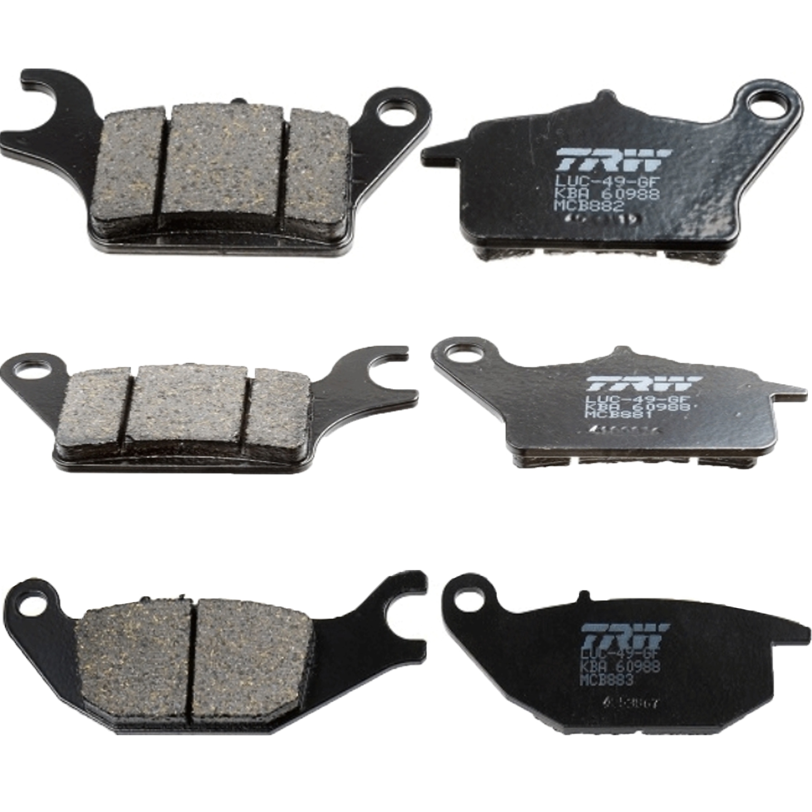 TRW Bremsbelagsatz für Yamaha Tricity MW125 2014 - 2016 MWS125 A 2017-2019 vorne+hinten