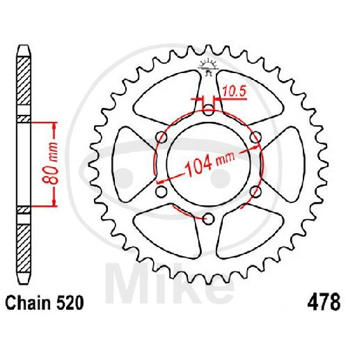 JT Kettenrad 38Z Teilung 520 JT Sprockets JTR478.38