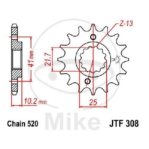 JT Ritzel 16Z Teilung 520 JT Sprockets JTF308.16