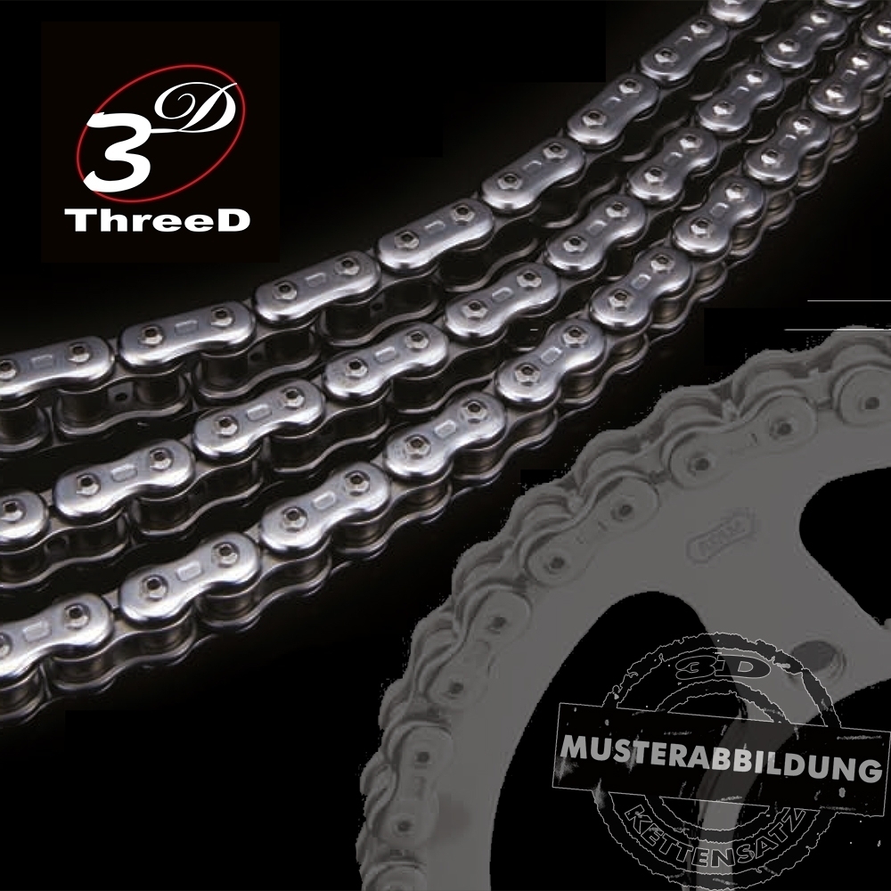 ThreeD Kettensatz Stahl für Kawasaki ZX-6R (ZX600) P7,P8,P9,RAF,RBF,RCF,RDF,REF