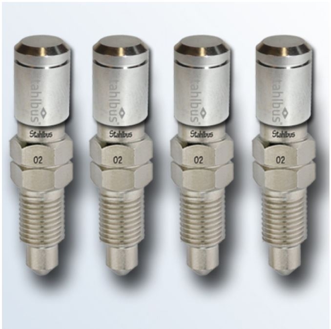 4x stahlbus Schnell-Entlüfterschraube Entlüftungsventil 3/8 Zoll-24UNFx16 + Alukappen Nickel