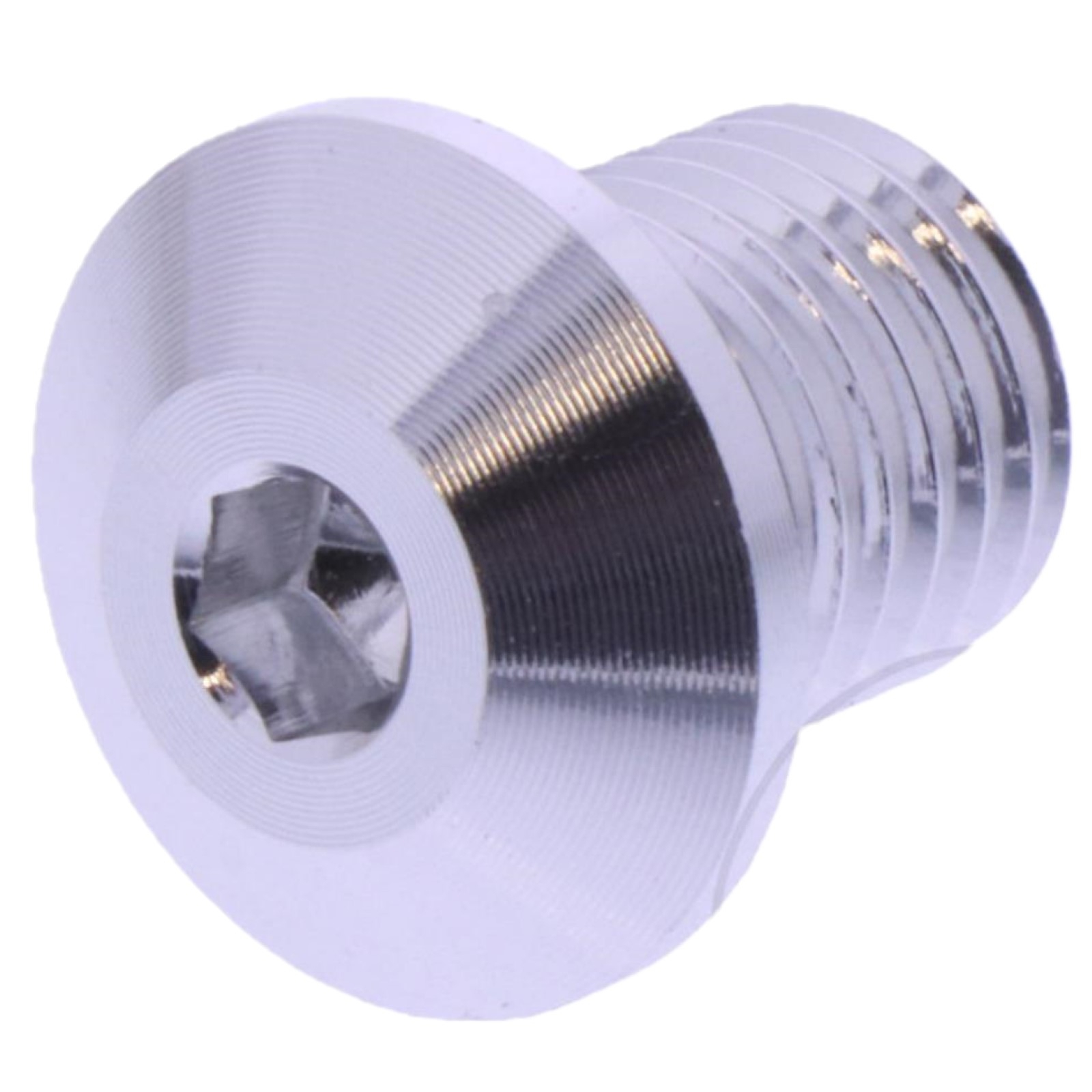 Abdeckschraube für Daytonaspiegel M10 x 1,25mm Rechtsgewinde Aluminium in silber