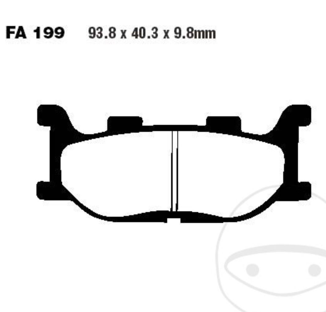 EBC Bremsbeläge SFA199HH für Yamaha YP XP Majesty DX DXA A TMax 250 400 500