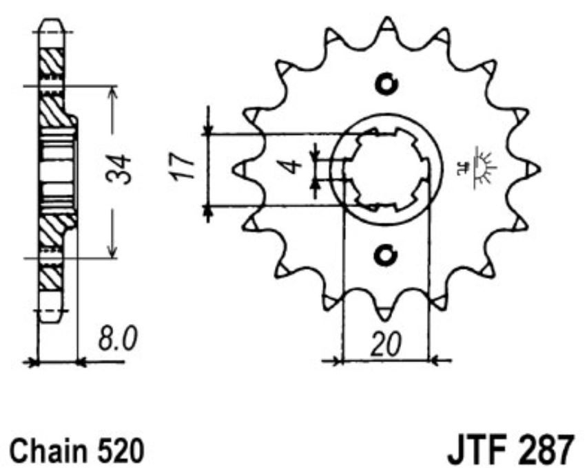 JT Ritzel 13 Zähne Teilung 520  / 287.13 JT Sprockets