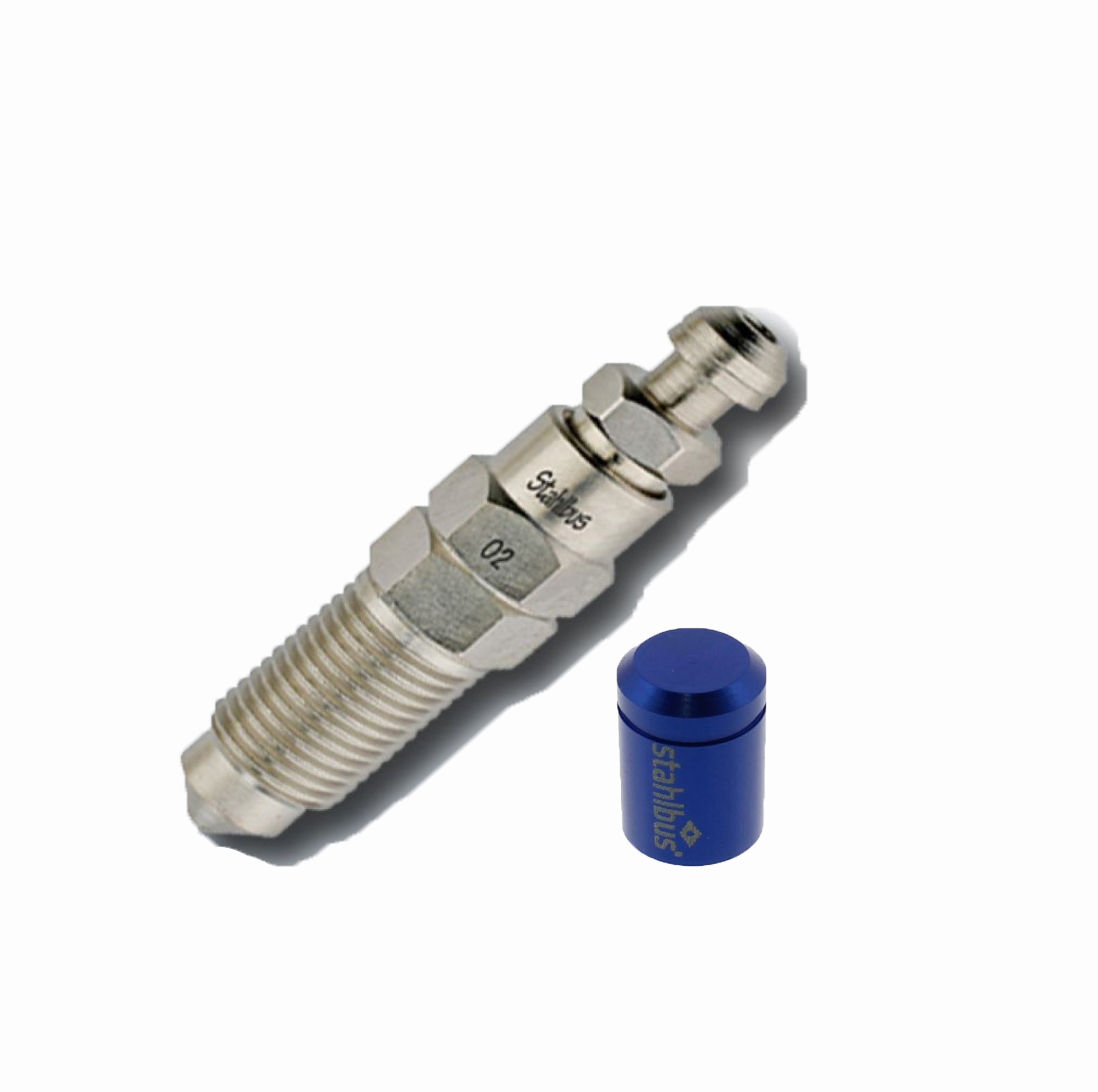 SB-110413 stahlbus Schnell-Entlüfterschraube Entlüftungsventil M10x1x20mm +Alukappe Blau