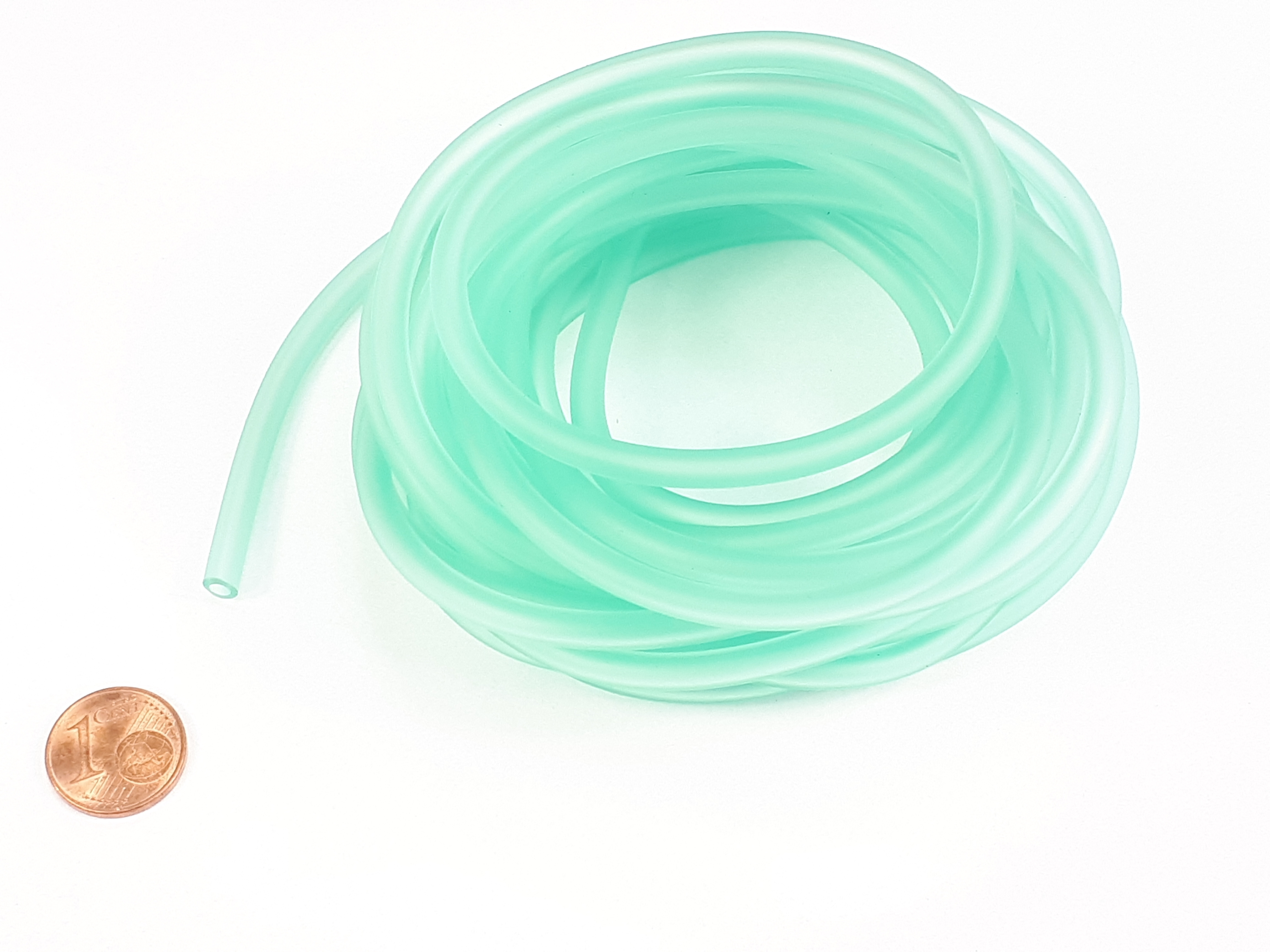 1 Meter Ölschlauch Geschmischleitung 2,2mm / 4mm grün-transparent