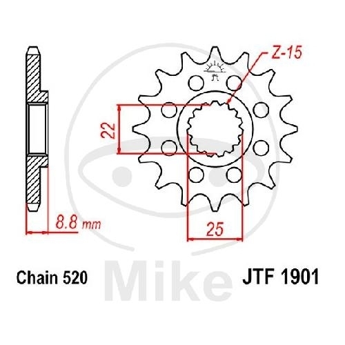 JT Ritzel 11Z Teilung 520 JT Sprockets JTF1901.11