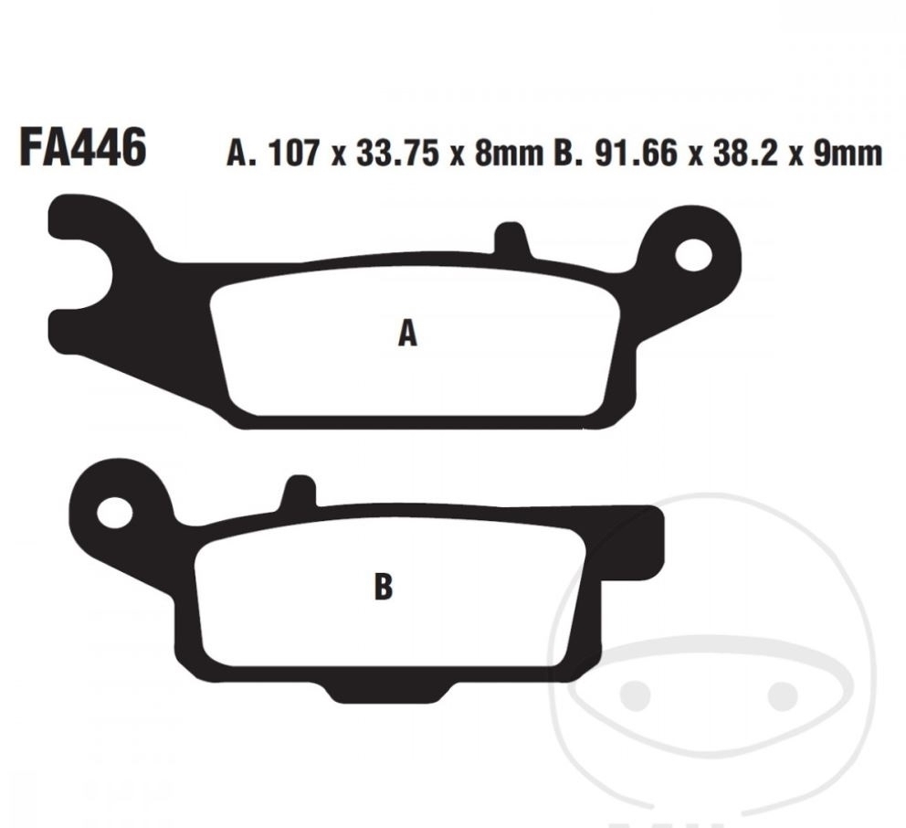 EBC Bremsbeläge FA446R für Yamaha YFM 700 550 FWAD FWA