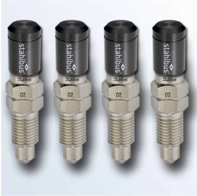 4x stahlbus Schnell-Entlüfterschraube Entlüftungsventil 3/8 Zoll-24UNFx16 + Alukappen Anthrazit