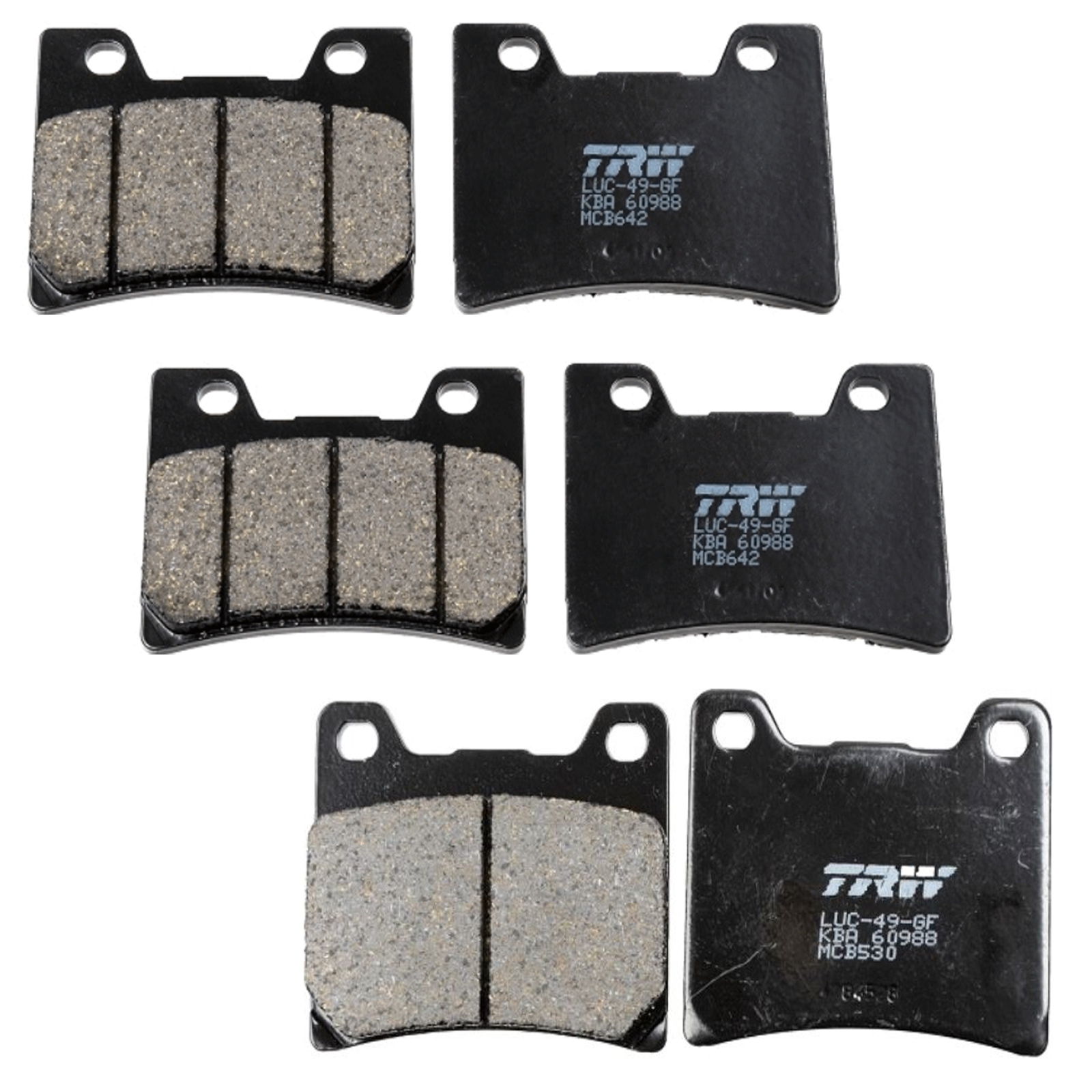TRW Bremsbelagsatz komplett für Yamaha FZR 1000 Genesis Exup 3LE 1991-1993 vorne+hinten