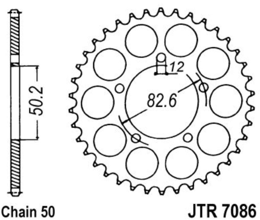 JT Kettenrad 48 Zähne Teilung 530 / JTR7086.48 JT Sprockets