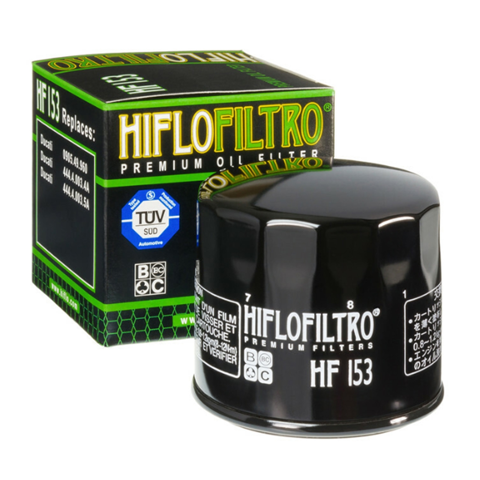 3x Hiflo HF153 Ölfilter für Ducati Bimota Cagiva Höhe 72 mm Breite 76 mm