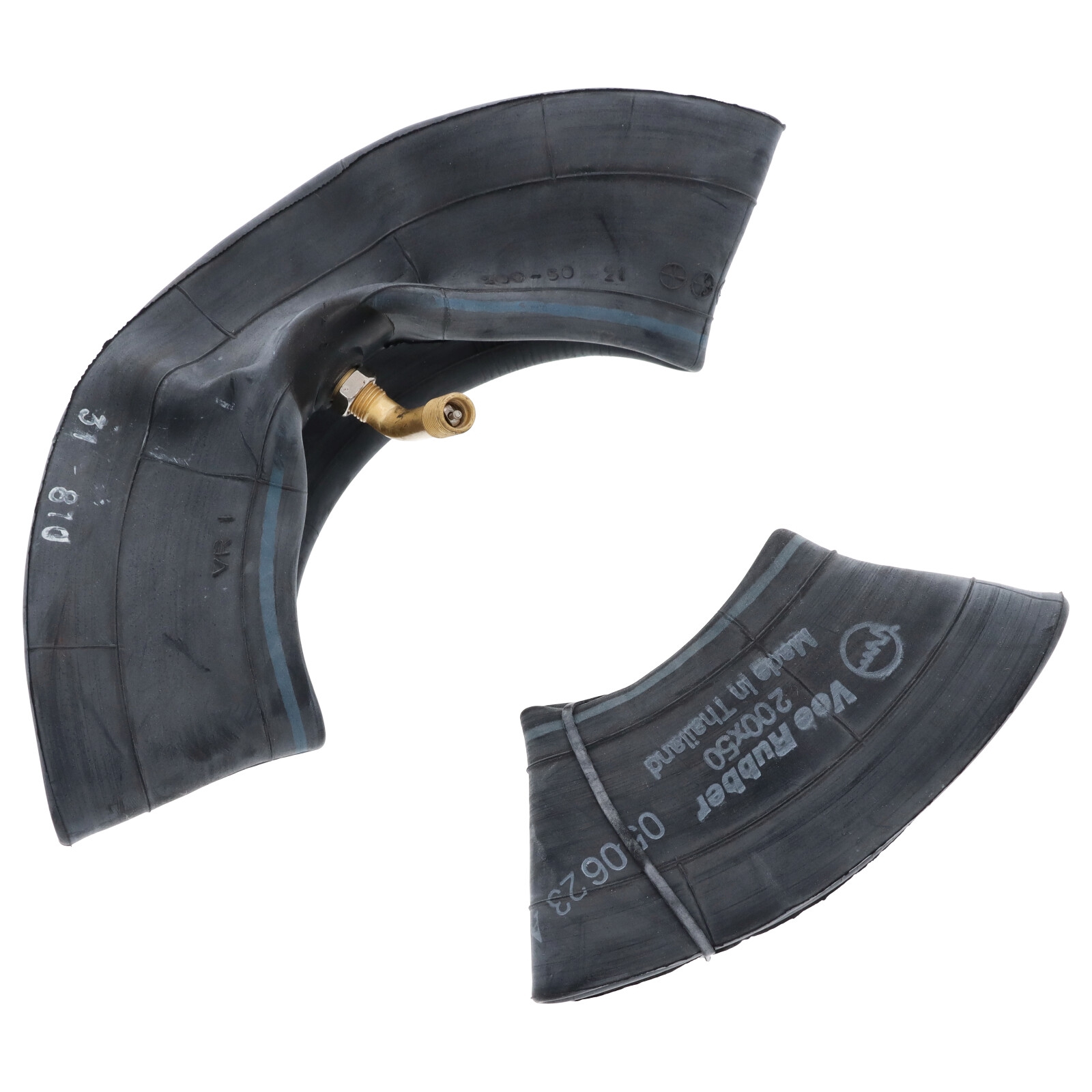 2x Reifenschlauch Schlauch für Rollstuhl 200x50 7 x 3/4 90°/90° mit Autoventil Winkelventil