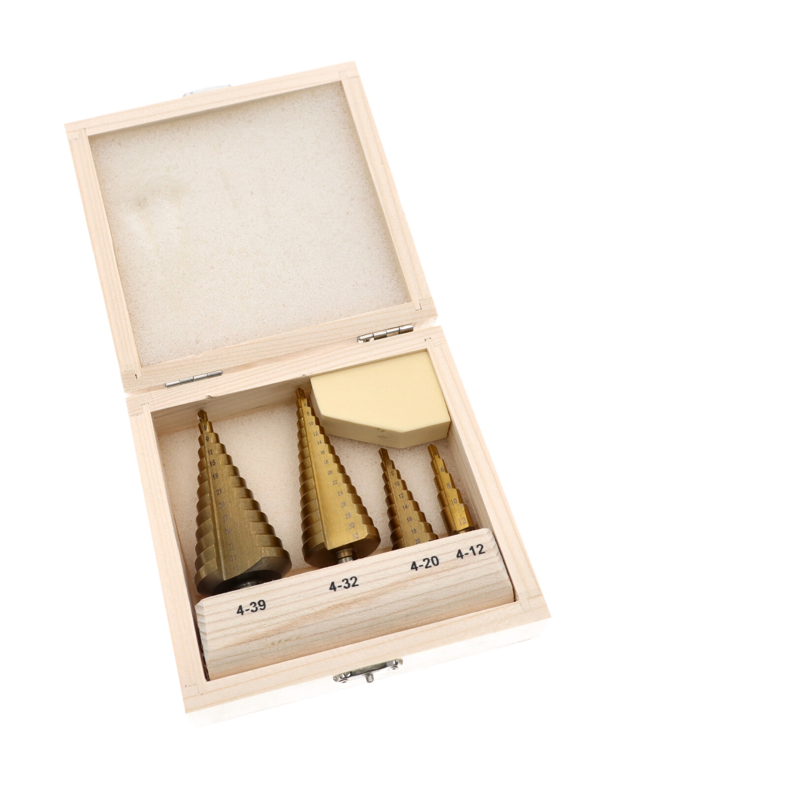 4x HSS Stufenbohrer Kegelbohrer Set 4-12/20/32/39 mm Schälbohrer Konusbohrer Blechbohrer