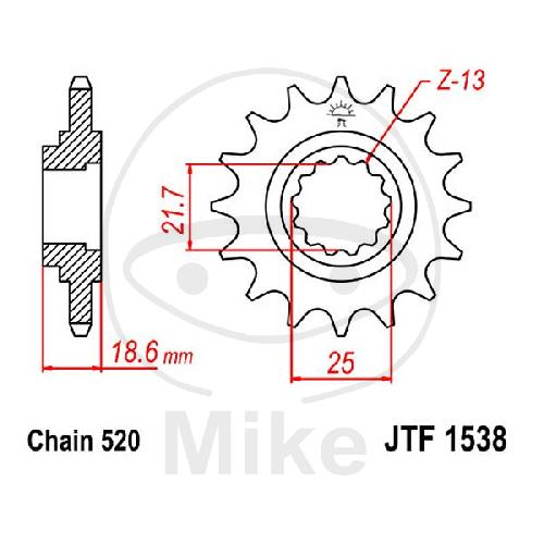 JT Ritzel 13Z Teilung 520