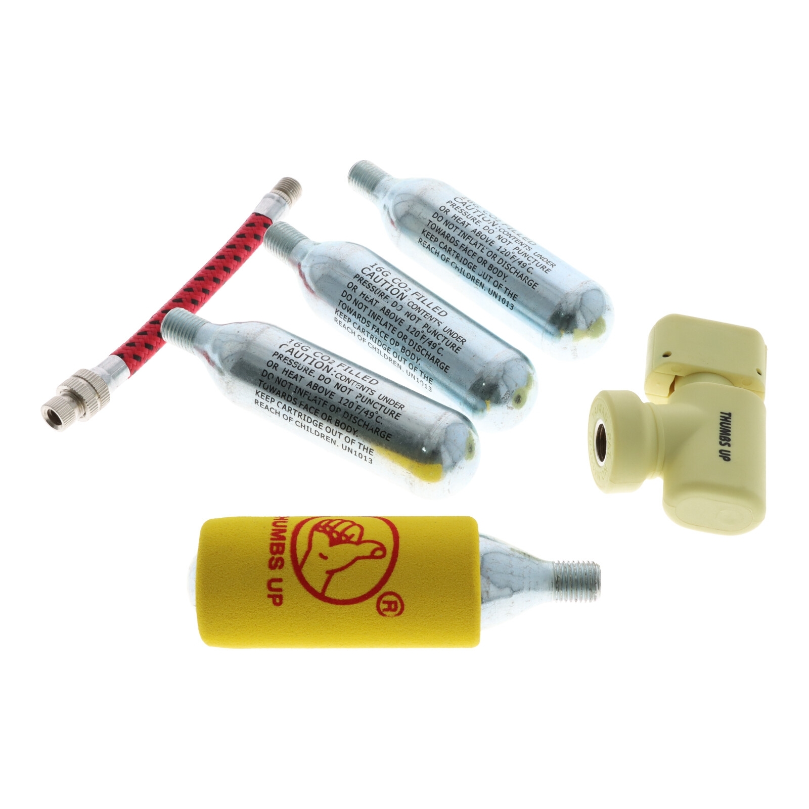 CO² Fahrrad Minipumpe inkl. 3 Ersatzkartuschen à 16g + Kälteschutz Fahrradpumpe