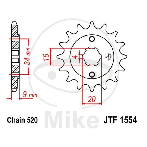 JT Ritzel 15Z Teilung 520 JTF1554.15