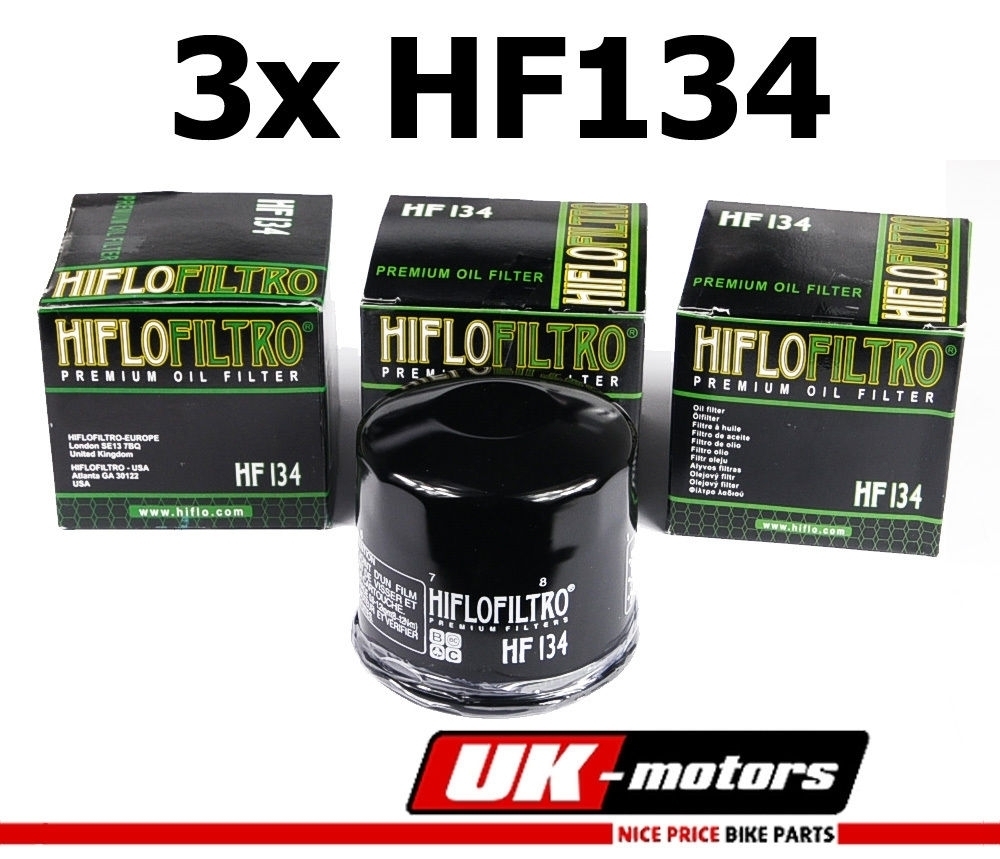 3x Hiflo HF134 Ölfilter für Suzuki GSX-R 750 1985 - 1987 GR75A VS 750 GLF/GLP