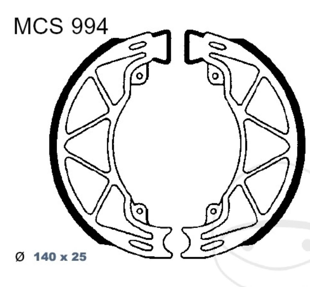 TRW MCS994 Bremsbacken hinten für Gilera Runner Piaggio Liberty TPH mit Federn 140x25