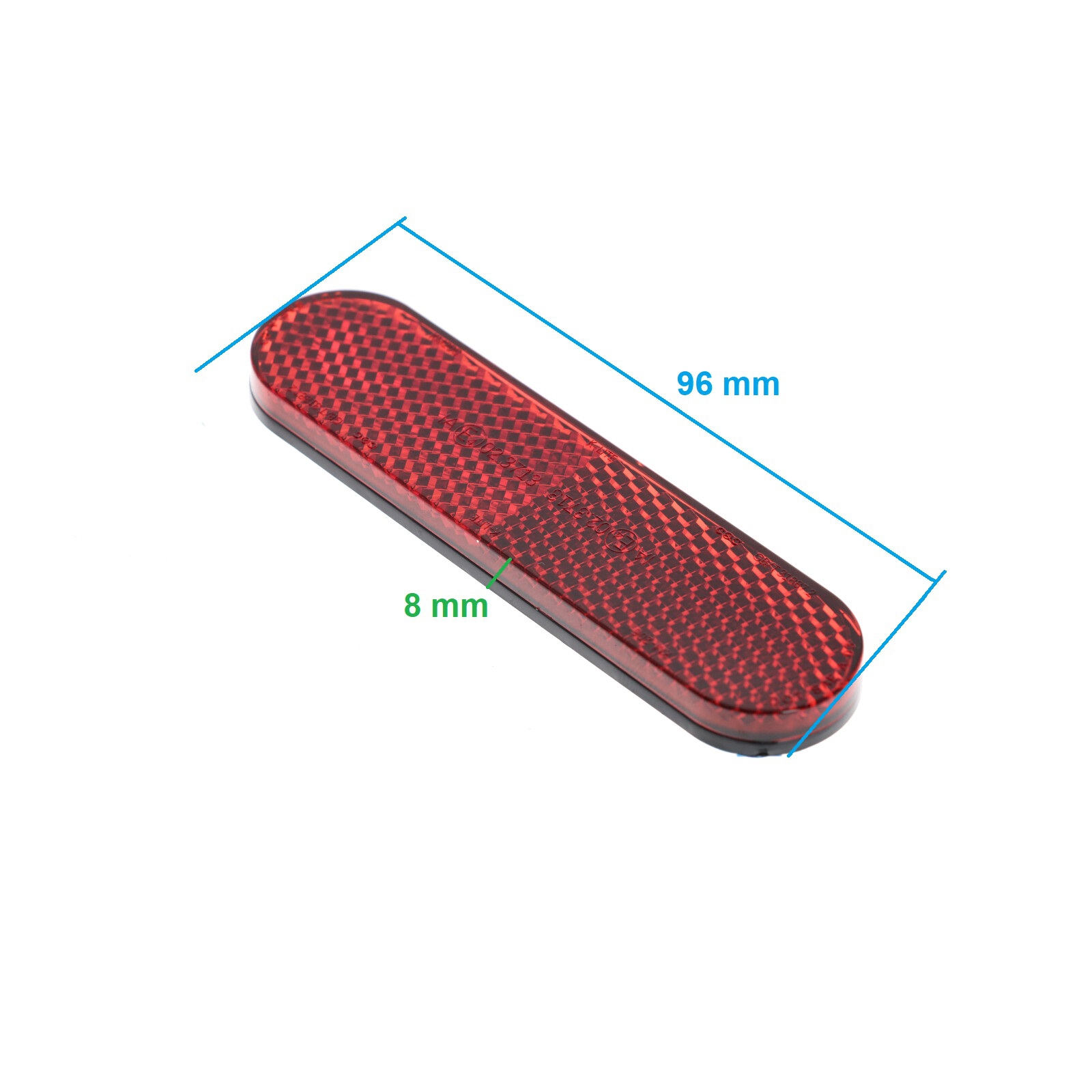 Rückstrahler Katzenauge Reflektor, selbstklebende Folie, E-geprüft, 96x24x8mm